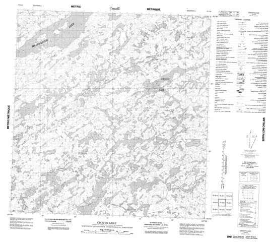 Cronyn Lake Topographic Paper Map 075G06 at 1:50,000 scale