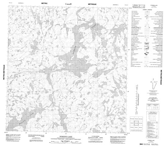 Dymond Lake Topographic Paper Map 075G08 at 1:50,000 scale