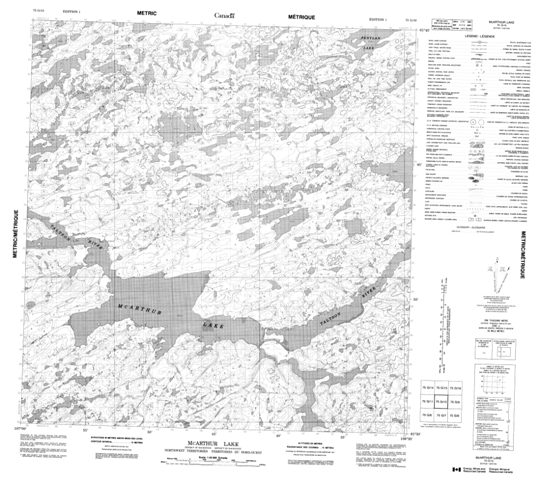 Mcarthur Lake Topographic Paper Map 075G10 at 1:50,000 scale