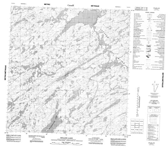 Miller Lake Topographic Paper Map 075G11 at 1:50,000 scale