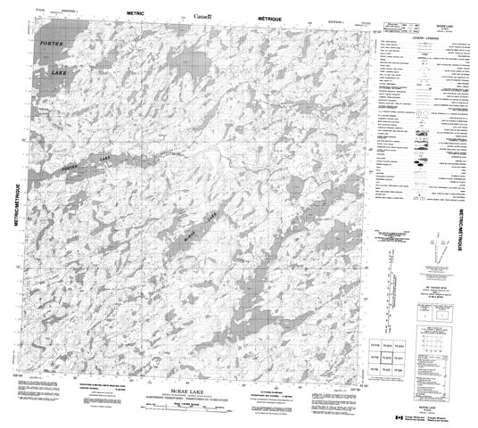 Mcrae Lake Topographic Paper Map 075G12 at 1:50,000 scale