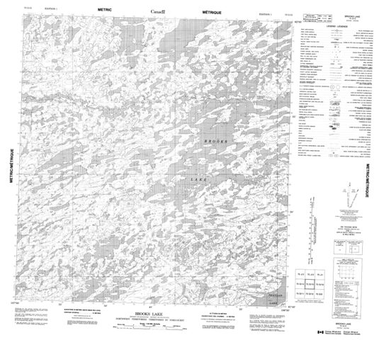 Brooks Lake Topographic Paper Map 075G15 at 1:50,000 scale