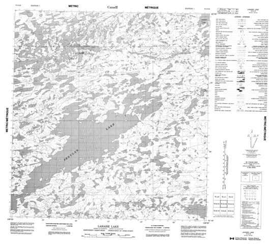 Lahaise Lake Topographic Paper Map 075G16 at 1:50,000 scale