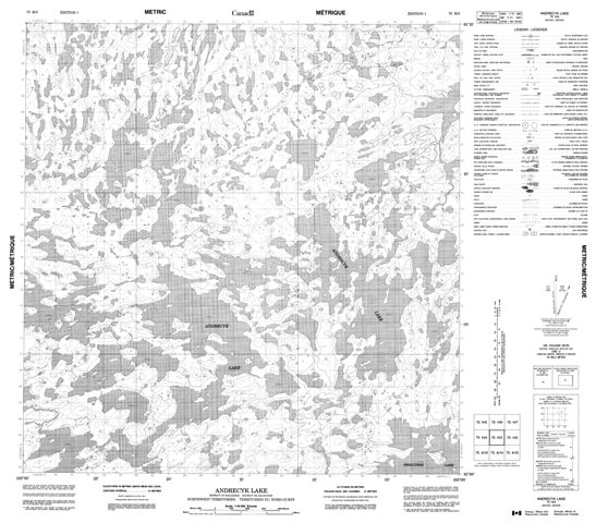 Andrecyk Lake Topographic Paper Map 075H03 at 1:50,000 scale