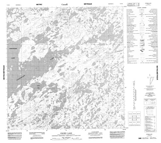 Crowe Lake Topographic Paper Map 075H08 at 1:50,000 scale