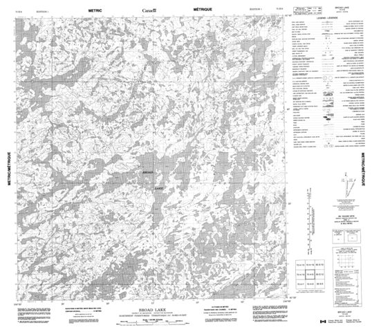 Broad Lake Topographic Paper Map 075H09 at 1:50,000 scale