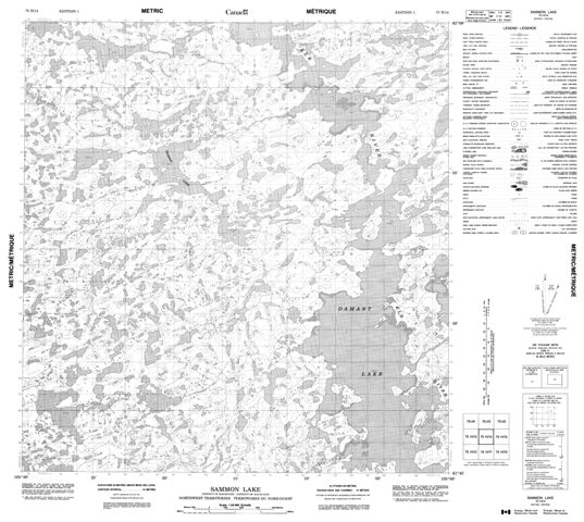 Sammon Lake Topographic Paper Map 075H14 at 1:50,000 scale