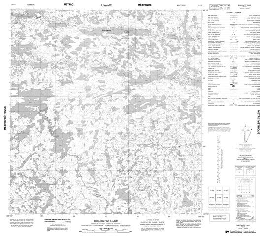 Biblowitz Lake Topographic Paper Map 075I03 at 1:50,000 scale