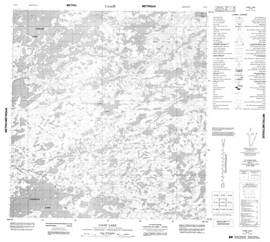 Logie Lake Topographic Paper Map 075I04 at 1:50,000 scale