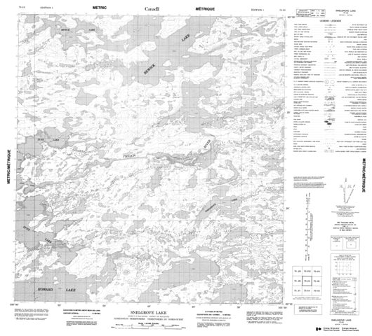 Snelgrove Lake Topographic Paper Map 075I05 at 1:50,000 scale