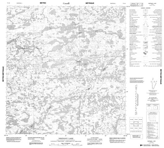 Nieznany Lake Topographic Paper Map 075I06 at 1:50,000 scale