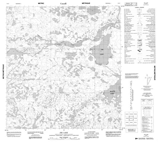 Jim Lake Topographic Paper Map 075I07 at 1:50,000 scale