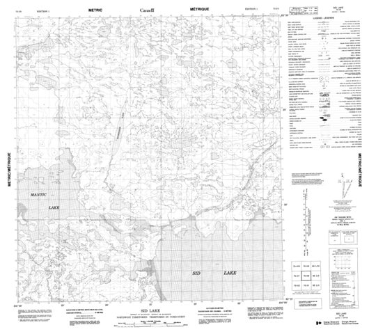 Sid Lake Topographic Paper Map 075I08 at 1:50,000 scale