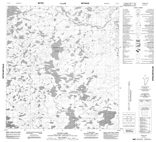 Olson Lake Topographic Paper Map 075I14 at 1:50,000 scale