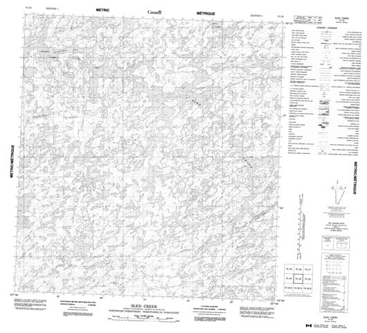 Sled Creek Topographic Paper Map 075J03 at 1:50,000 scale