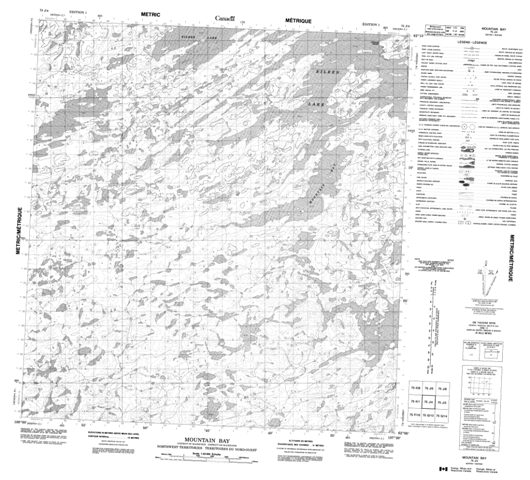 Mountain Bay Topographic Paper Map 075J04 at 1:50,000 scale