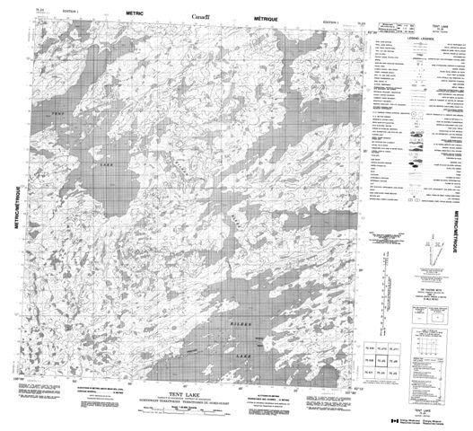 Tent Lake Topographic Paper Map 075J05 at 1:50,000 scale