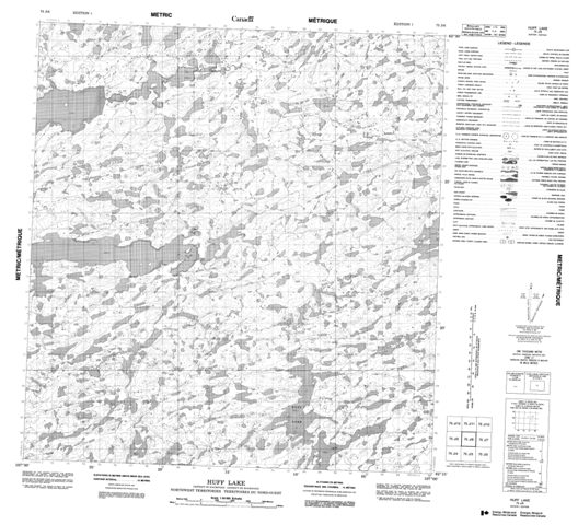 Huff Lake Topographic Paper Map 075J06 at 1:50,000 scale
