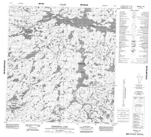 Timberhill Lake Topographic Paper Map 075J07 at 1:50,000 scale
