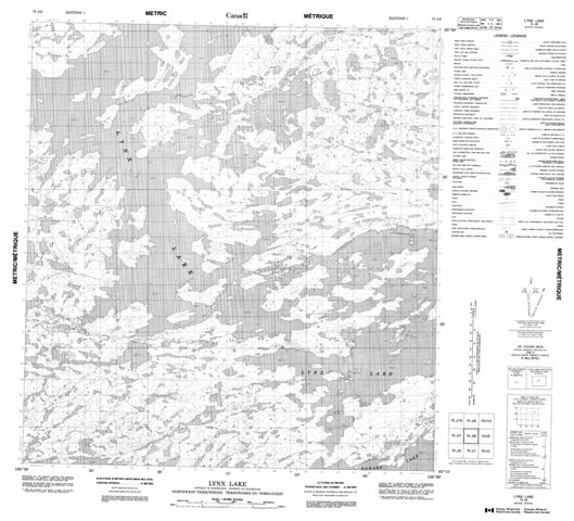 Lynx Lake Topographic Paper Map 075J08 at 1:50,000 scale