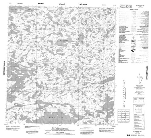 Mcfarlane Lake Topographic Paper Map 075J09 at 1:50,000 scale