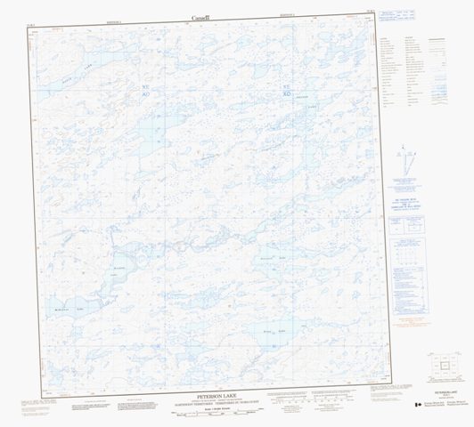 Peterson Lake Topographic Paper Map 075K01 at 1:50,000 scale