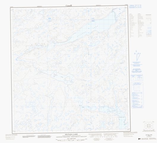 Siltaza Lake Topographic Paper Map 075K04 at 1:50,000 scale