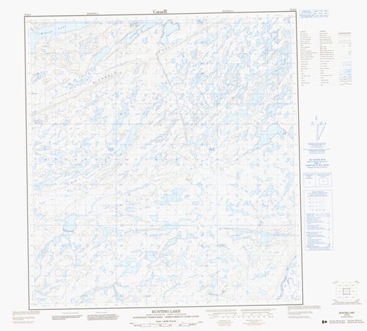 Bunting Lake Topographic Paper Map 075K05 at 1:50,000 scale
