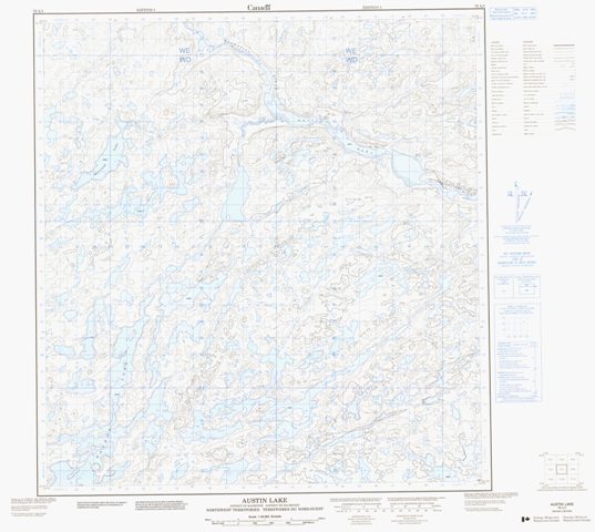 Austin Lake Topographic Paper Map 075L01 at 1:50,000 scale