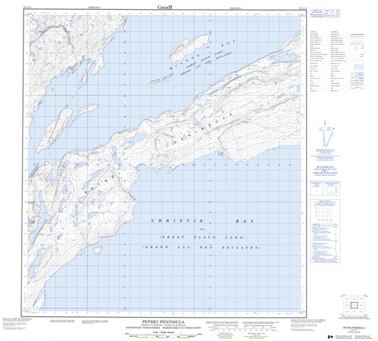 Pethei Peninsula Topographic Paper Map 075L11 at 1:50,000 scale