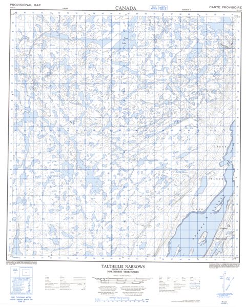 Taltheilei Narrows Topographic Paper Map 075L12 at 1:50,000 scale
