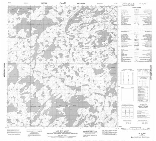 Lac Du Mort Topographic Paper Map 075M03 at 1:50,000 scale