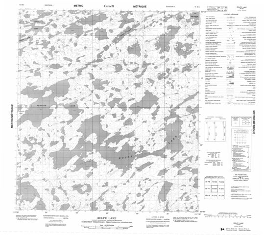 Rolfe Lake Topographic Paper Map 075M04 at 1:50,000 scale
