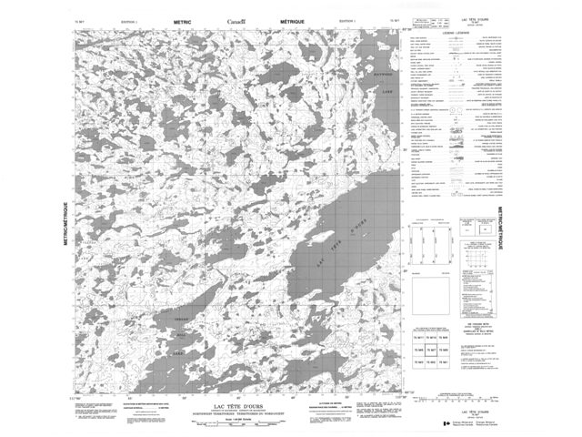 Lac Tete D'Ours Topographic Paper Map 075M07 at 1:50,000 scale