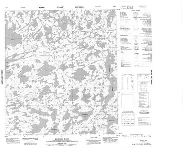 Beirnes Lake Topographic Paper Map 075M08 at 1:50,000 scale