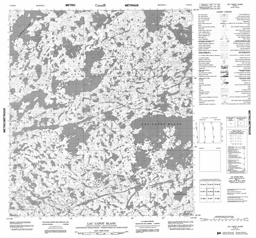 Lac Capot Blanc Topographic Paper Map 075M10 at 1:50,000 scale
