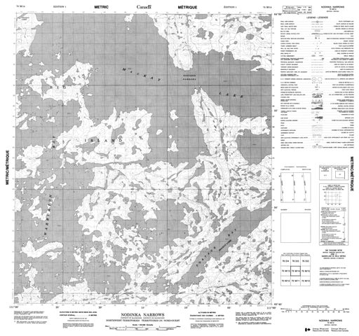 Nodinka Narrows Topographic Paper Map 075M14 at 1:50,000 scale