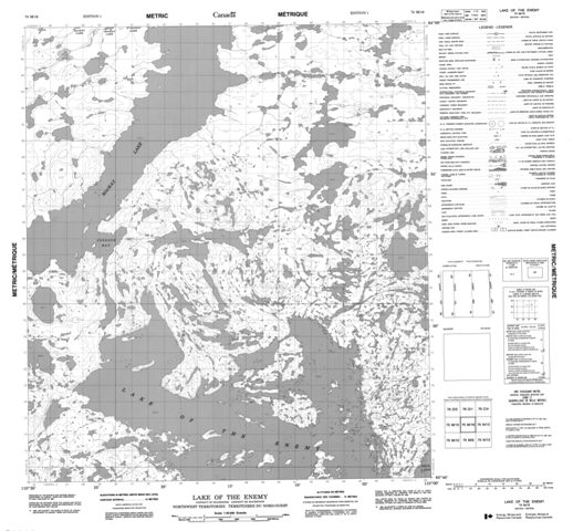 Lake Of The Enemy Topographic Paper Map 075M16 at 1:50,000 scale