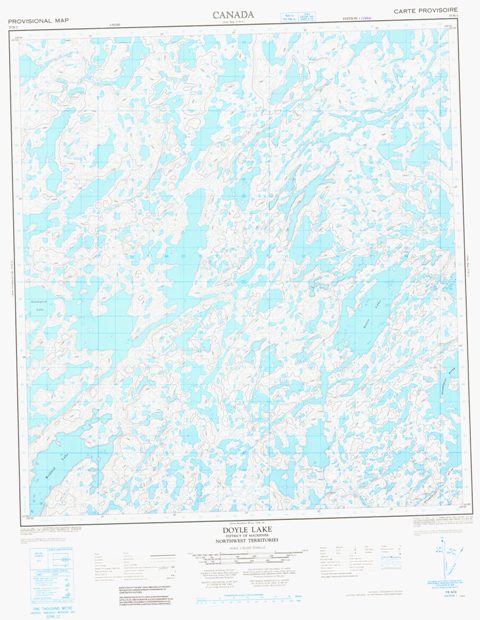 Doyle Lake Topographic Paper Map 075N03 at 1:50,000 scale
