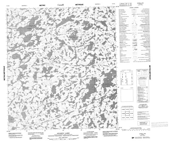 Anarin Lake Topographic Paper Map 075N05 at 1:50,000 scale