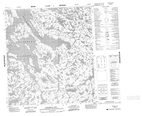Maufelly Bay Topographic Paper Map 075N08 at 1:50,000 scale