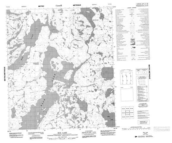 Box Lake Topographic Paper Map 075N14 at 1:50,000 scale