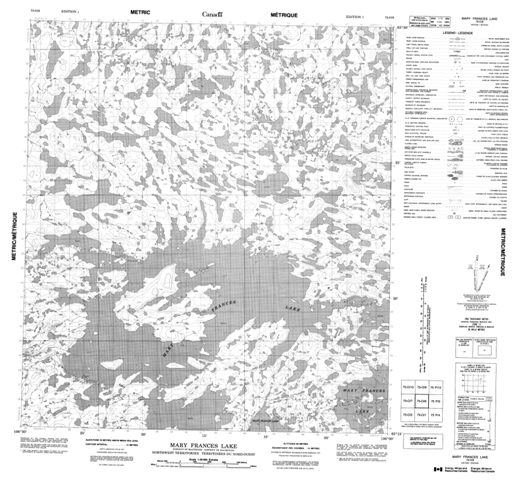 Mary Frances Lake Topographic Paper Map 075O08 at 1:50,000 scale
