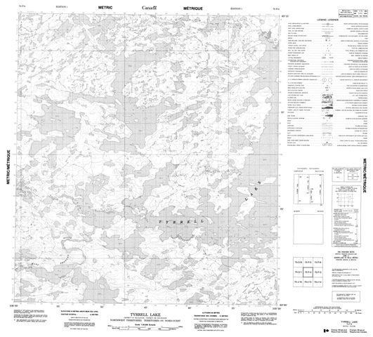 Tyrrell Lake Topographic Paper Map 075P04 at 1:50,000 scale