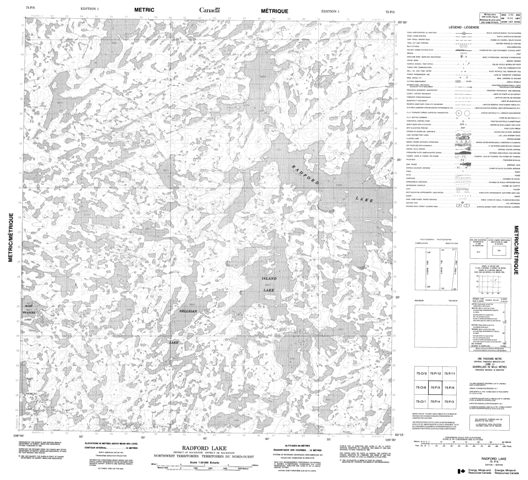 Radford Lake Topographic Paper Map 075P05 at 1:50,000 scale