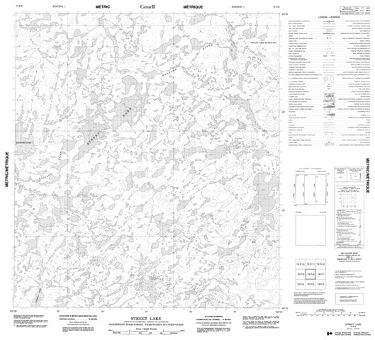 Street Lake Topographic Paper Map 075P06 at 1:50,000 scale