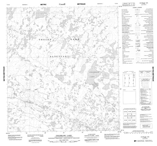 Coldblow Lake Topographic Paper Map 075P08 at 1:50,000 scale
