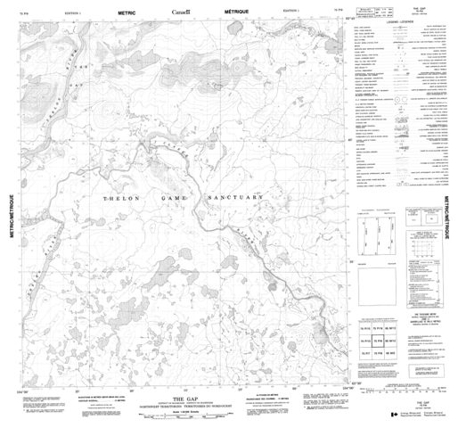 The Gap Topographic Paper Map 075P09 at 1:50,000 scale