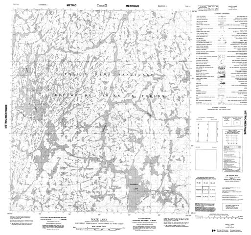 Maze Lake Topographic Paper Map 075P13 at 1:50,000 scale