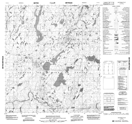 Macdonald Falls Topographic Paper Map 075P15 at 1:50,000 scale